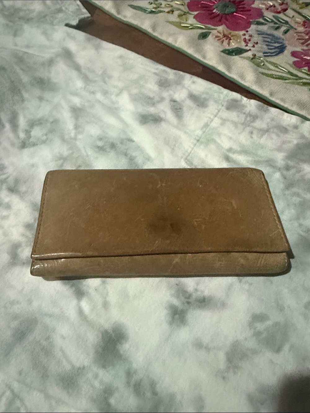 Able Brown Leather Fold-Over Wallet Clutch